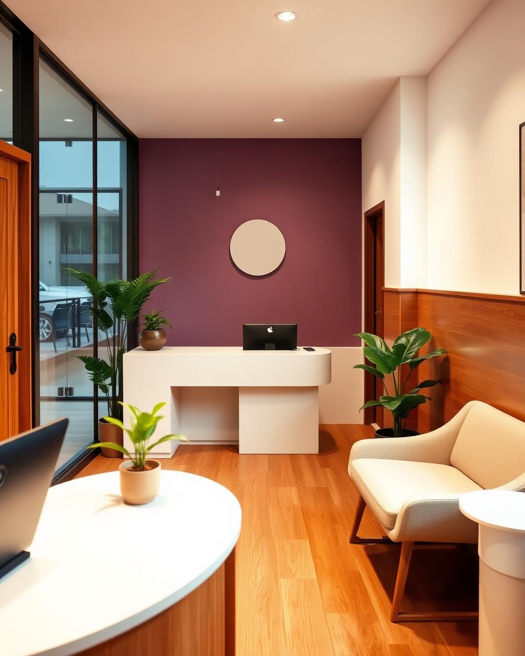 Clean, welcoming small-business office reception